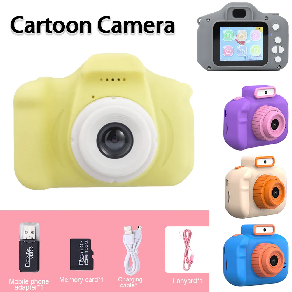 Caméras jouets Mini enfants caméra de bande dessinée avant arrière Dualcamera étanche bébé jouets cadeaux d'anniversaire avec 32 cartes 230911