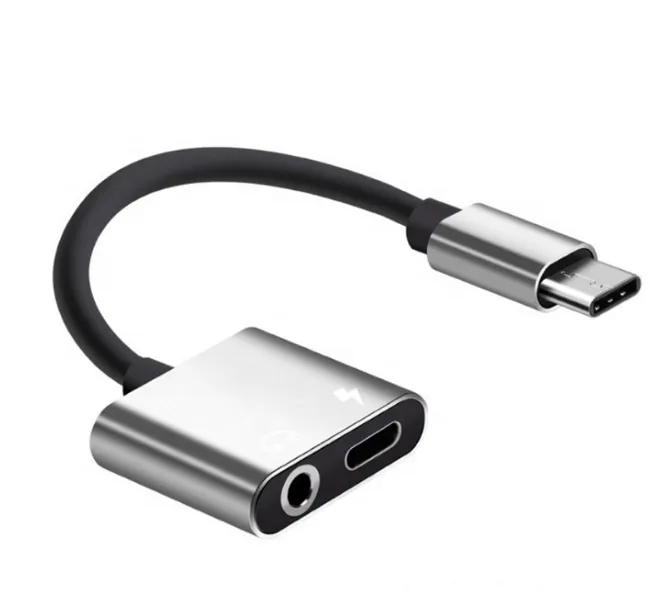 Cavo convertitore di ricarica audio PD da USB tipo C a 3,5 mm per cuffie Adattatore audio Aux per telefoni cellulari