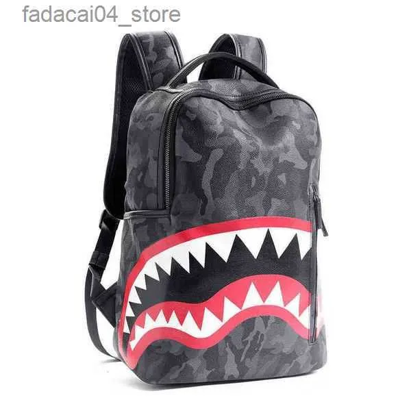 Designer Shark Sprayground Shark Backpack For Men Large Capacity Travel Handbag With Fashionable Lattice Design Ideal For Students And School Street Style Bookbag Q230905 From Fadacai04 14.93 DHgate.C...