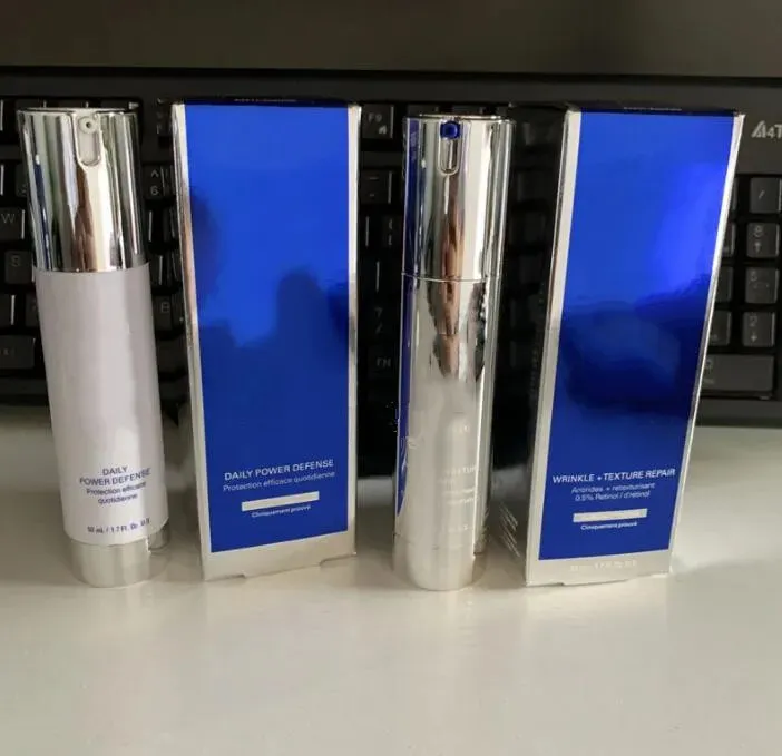 Marke Skin Health Daily Power Defense 50 ml Texturreparaturcreme 1,7 Unzen Hautpflege Gesichtsserum Blaue Flasche Hautaufheller Creme Lotion Kosmetik Schneller kostenloser Versand