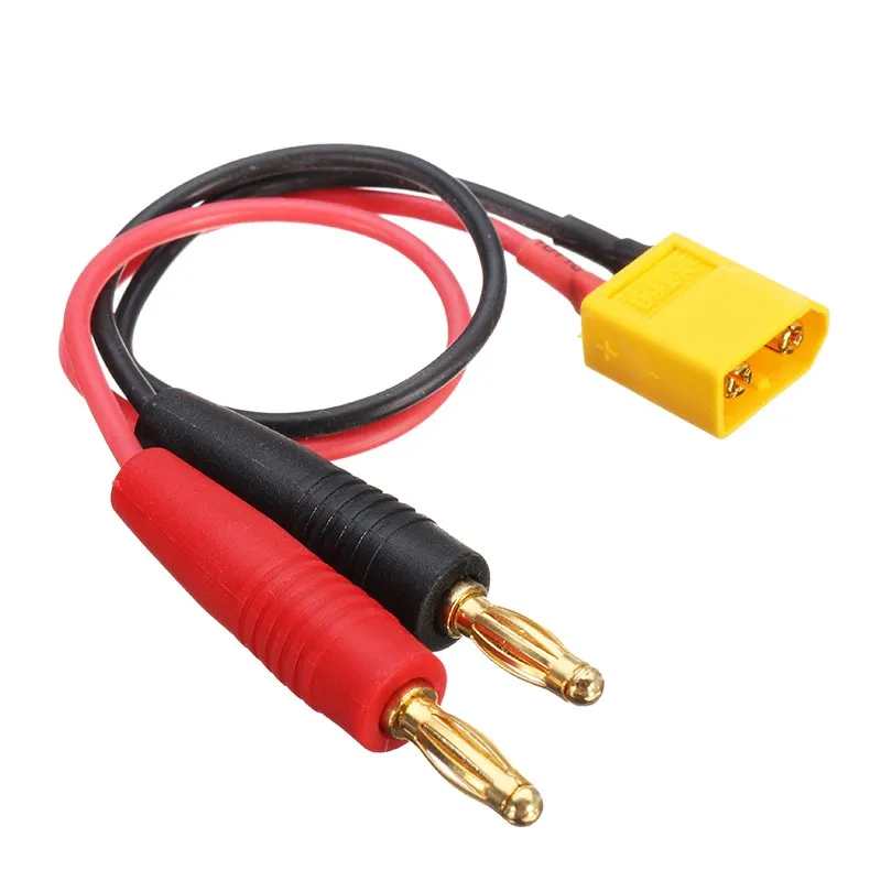 Connecteur mâle XT60 vers fiche banane de 4mm, câble adaptateur de Charge, fil en Silicone 12awg pour batterie RC Lipo, chargeur IMAX B6 B6AC