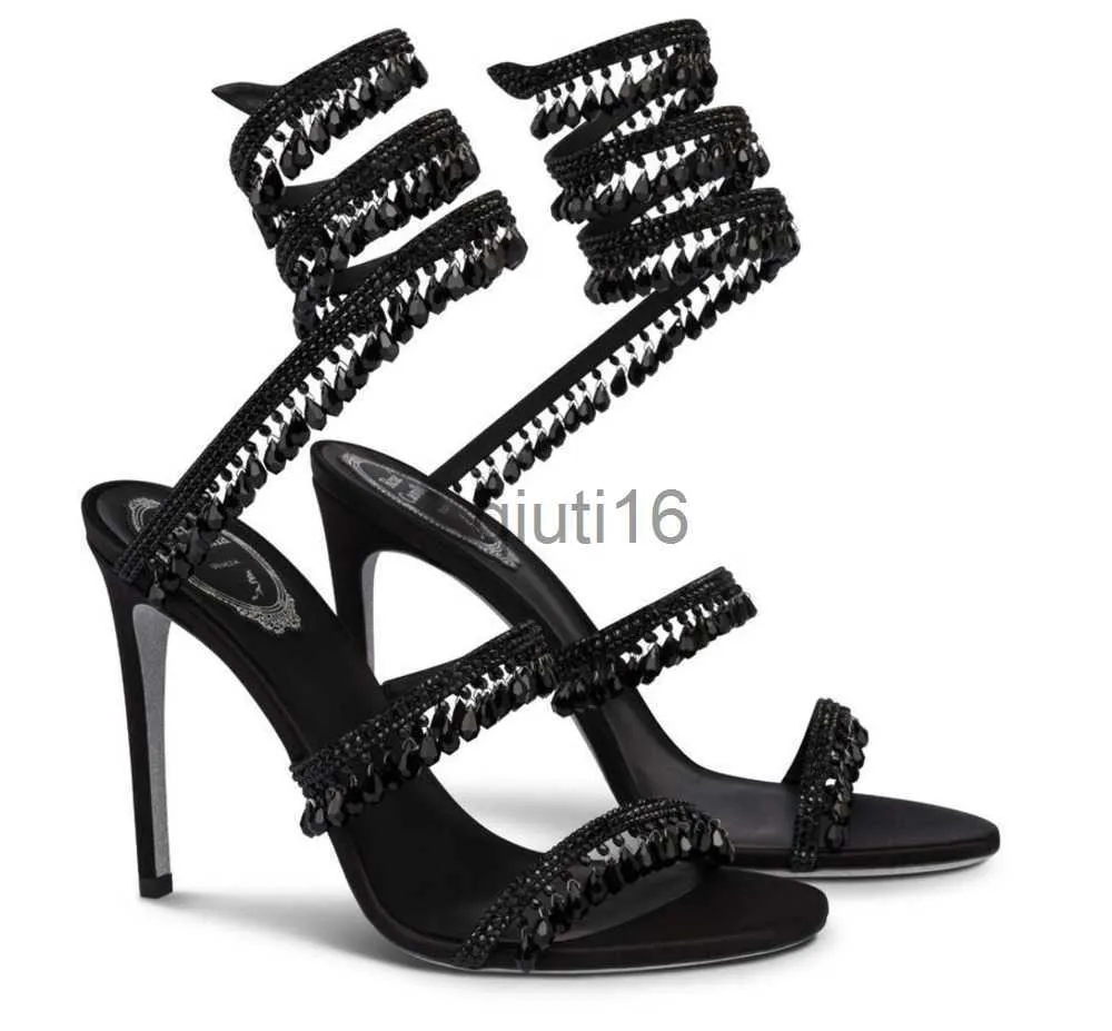 Dress Shoes Diamond insert Caovilla wedding dress sandal women high heels shoes Romantic lady CHANDELIER nude Stiletto Sandals jewelry sandalies ankle stra514835