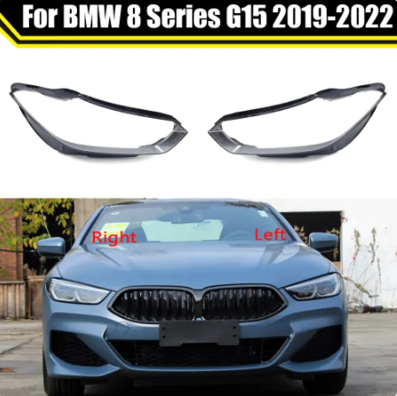 Para bmw série 8 g15 2019-2022 tampas do farol do carro lente capa abajur cabeça da lâmpada luz escudo de vidro