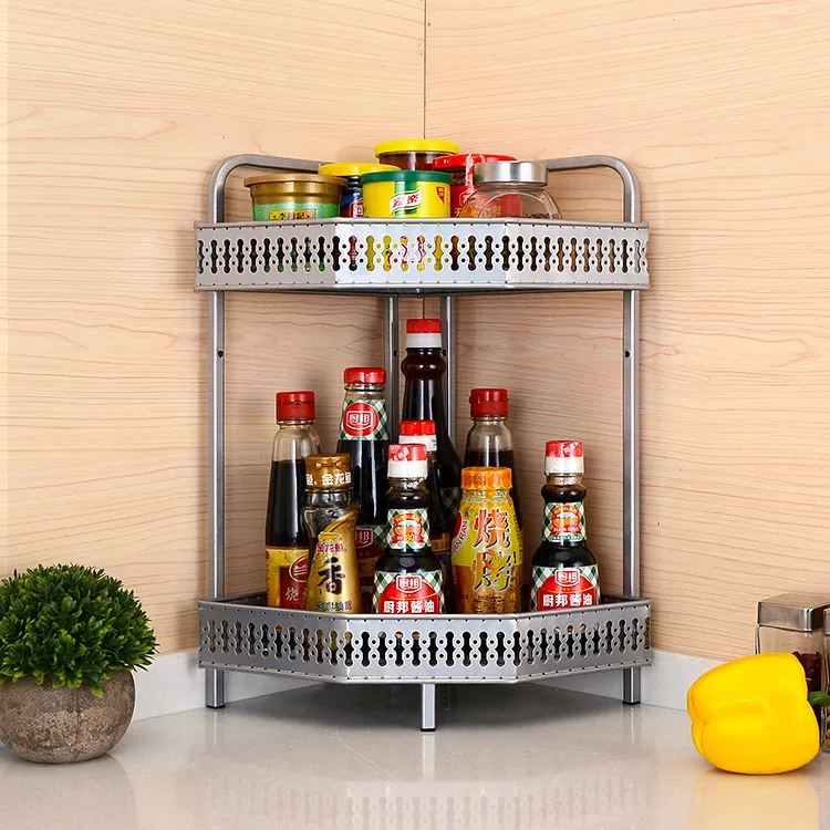 Estante de esquina organizador para encimera de cocina, de bambú, con 3  niveles de almacenamiento para baño, especias, escritorio, estantería, con