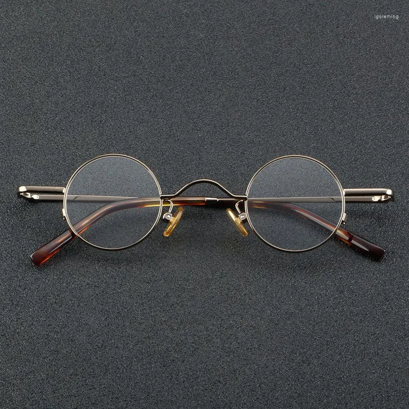 Sunglasses Frames YL6801 Retro Round Frame Half Titanium Glasses Men And Women Computer Anti-blue Light Can Use Myopia Wholesale