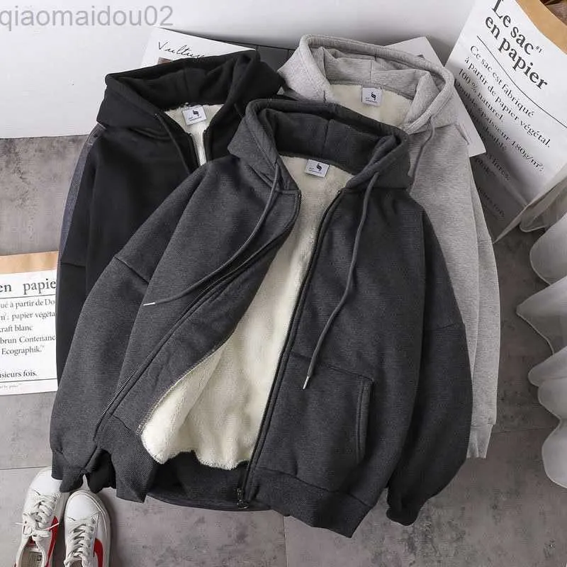 Sudaderas con capucha para mujer Sudaderas Abrigo para mujer Chaquetas de felpa Terciopelo de color s lido Grueso C lido Sudaderas con capucha de