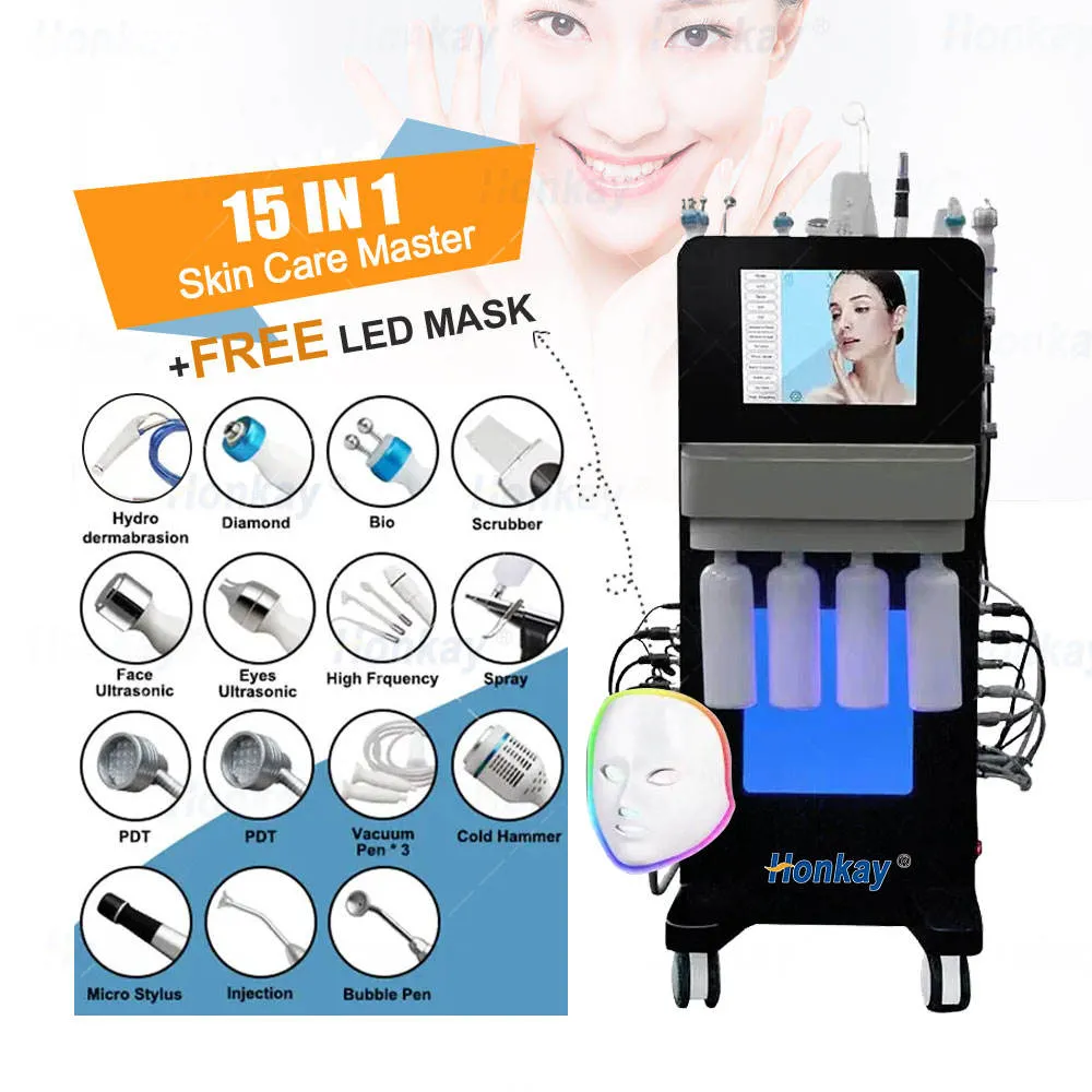 15 w 1 Hydra Maszyna do twarzy Diamond Peeling Microdermabrazion Water Jet Aqua Facial Hydra Dermabrazion Maszyna do kliniki Salon Spa