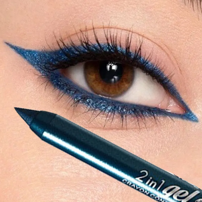 Eye Shadowliner Combination Matte Blue Eyeliner Gel Waterproof Long Lasting Colorful Black White Green Eyes Liner Pencil Party Makeup For Women Cosmetics 230911