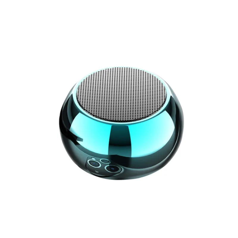 Mini Round Small Steel Wireless Speaker Boombox Handsfree Woofer Speaker Box Loudspeaker Bluetooth Speaker Sound Box