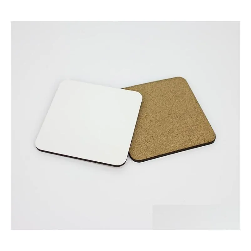 Mats Pads Diy Sublimation Blank Coaster Wooden Insated Cork Cup Mat Mdf Advertising Gift Promotion Semi-Finished For Drop Delivery Ot8Cu
