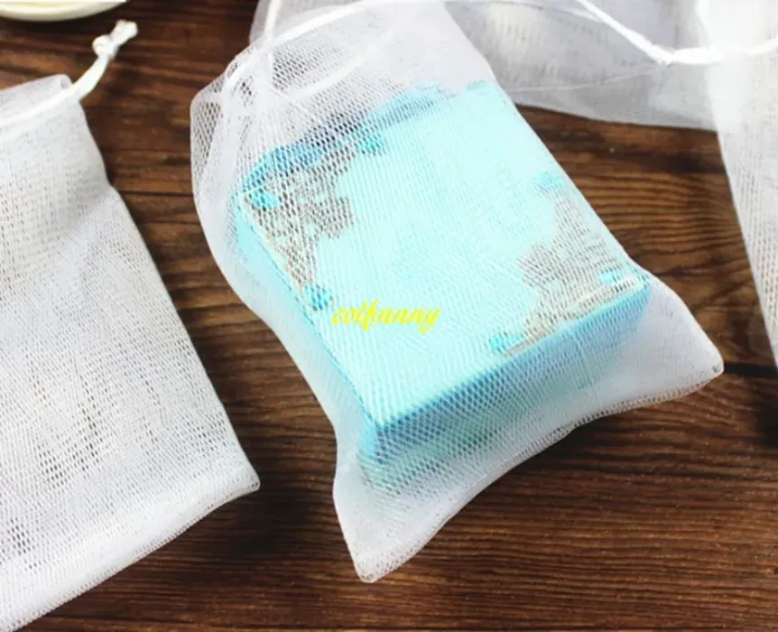 9x15cm Soap blister mesh soap net Foaming Net easy bubble mesh bag white color