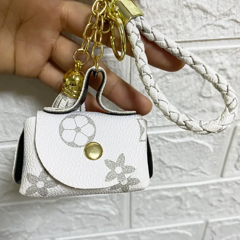 Topp Creative Keychain Leather Mini Wallet Ornaments Fashion Car Key Chain Lover's Bag Decorative Pendant