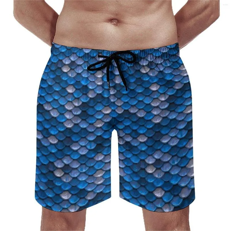 Męskie szorty syreny w skali deski druk zwierząt Klasyczne spodnie plażowe codziennie duże samce