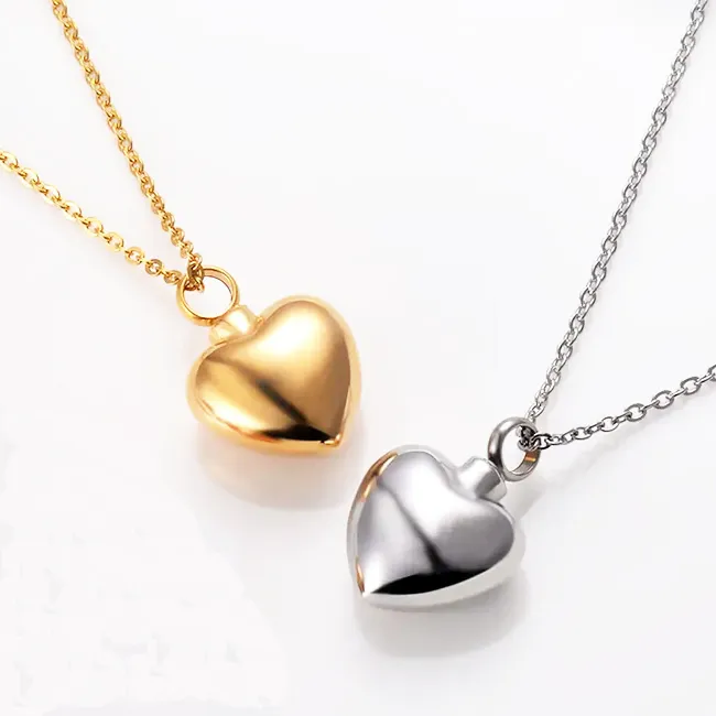 316L Stainless Steel Heart Lockets Pendant Necklaces Perfume Bottle Box Ash Jewelry Cremation Memorial Suppliers Urn Keepsake Openable Holder