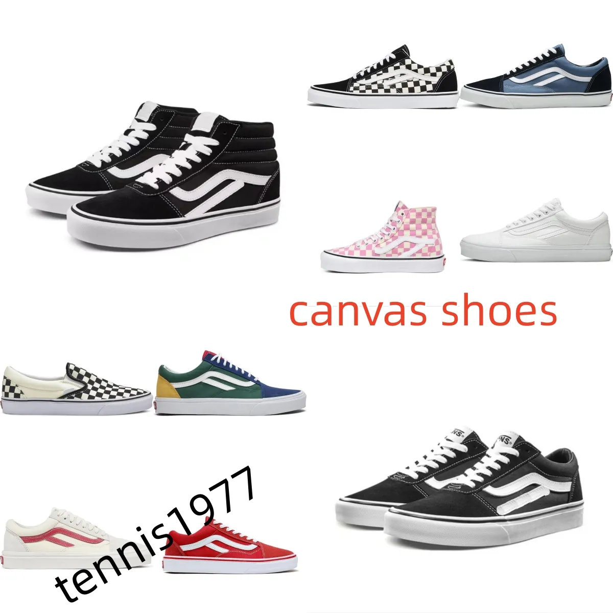 Los mejores diseñadores de Vance Old Skool Zapatos casuales zapatos de skate Negro Blanco para hombre para mujer moda al aire libre tamaño plano EUR36-44