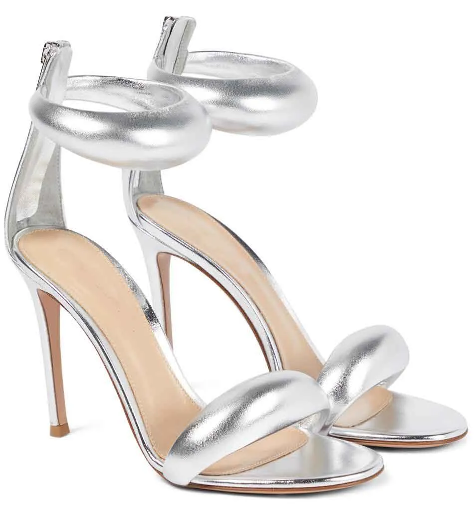 Gianvito Rossi Sandals Stiletto Heels Black White Glod Purple