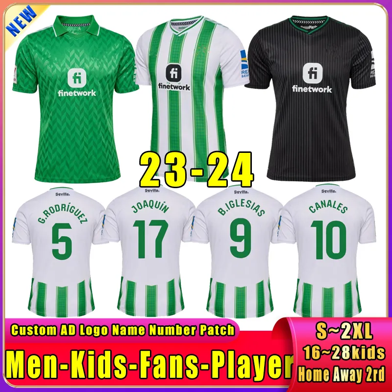 23 24 Новые фанаты Real BeTis JUANMI CANALES BARTA Футбольные майки игрока JOAQUIN FEKIR B IGLESIAS TELLO футбольная рубашка дома на выезде детская форма