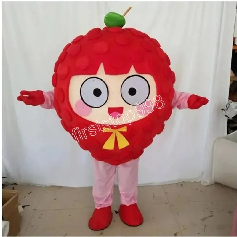 costume della mascotte della fragola di alta qualità Simulazione delle prestazioni Personaggio dei cartoni animati Anime Tema per adulti Vestito per la pubblicità all'aperto di Natale