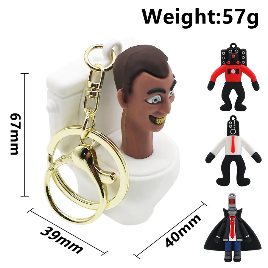 skibidi toilet Man Camera Drip Glue Toy Keychain Game Peripheral Pendant