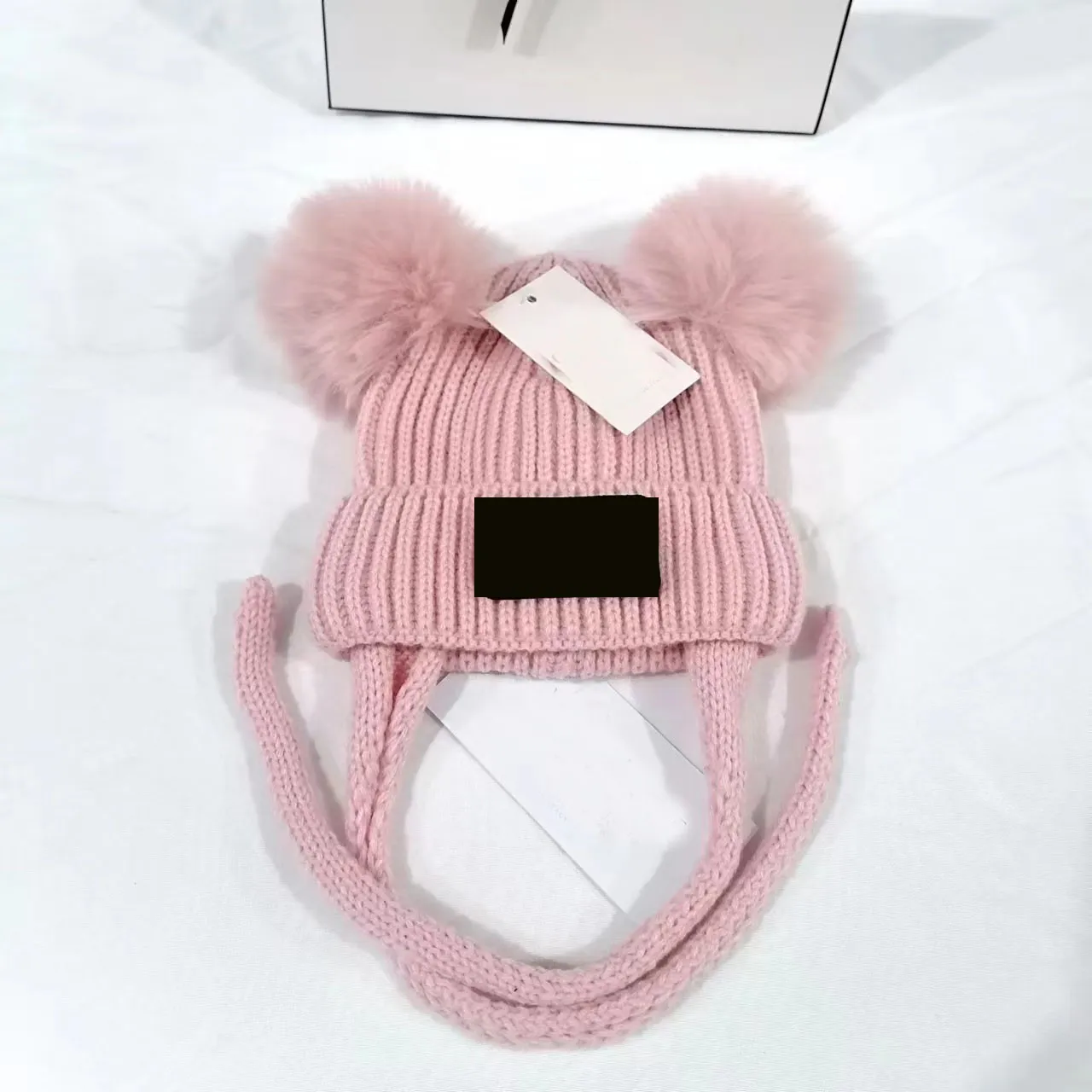 1 peça chapéus de Natal de inverno para viagem bebê moda infantil gorros Skullies Chapeu bonés de algodão boné de esqui chapéu para meninas manter quente presente cor rosa duplo engrossado abaixo de 3 anos de idade