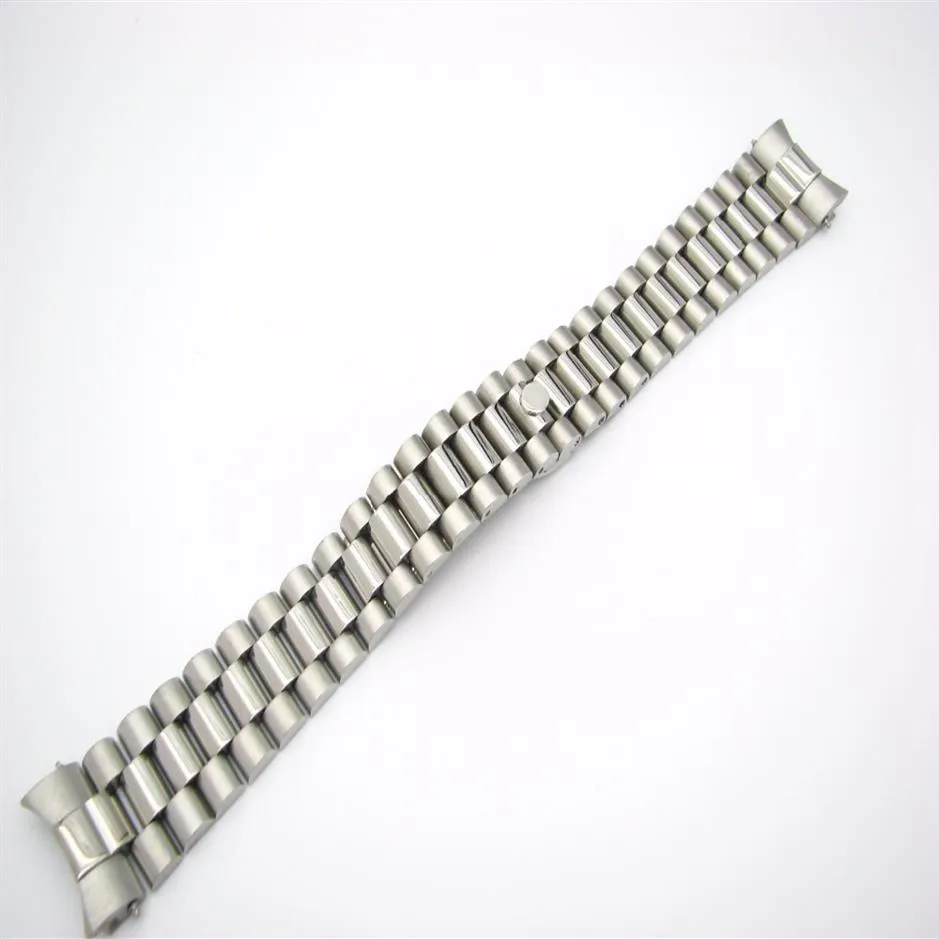 CARLYWET 20mm Hele Effen Gebogen Einde Schroef Links Deployment Sluiting Rvs Polshorloge Band Armband Strap235U