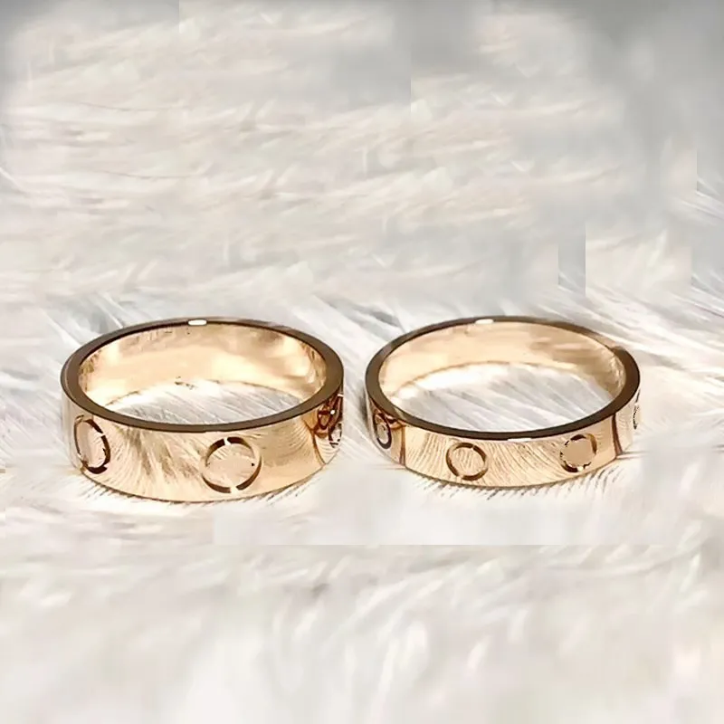 Rose Diamond ring designer rings for women Gold Stainless Steel Crystal wedding Ring Woman Jewelry Love Rings Men Promise For Female Women Gift Engagements