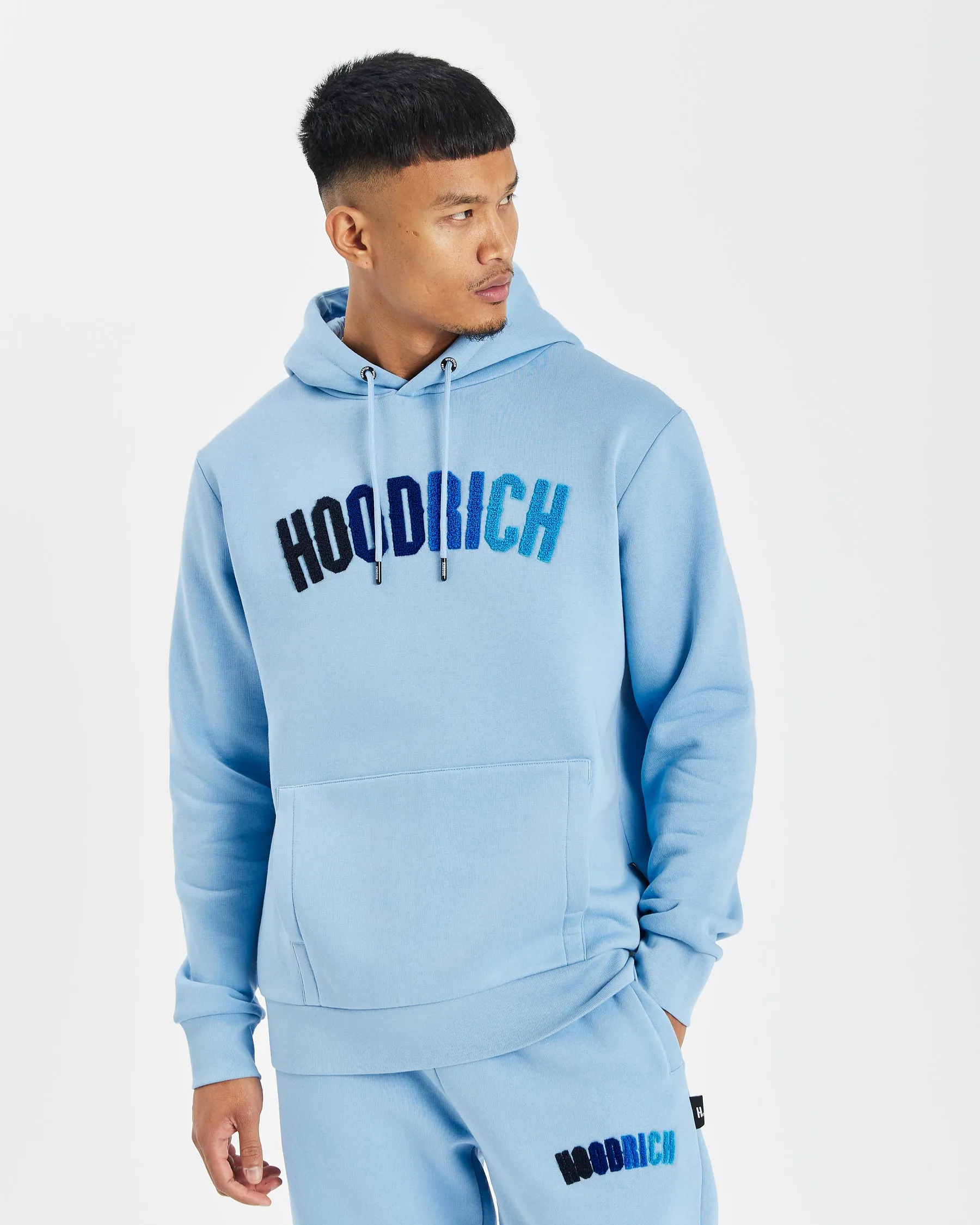 Herrtröjor tröjor 2023 vinter sport hoodrich hoodie män hoodrich träning brev handduk broderad vinter hoodie för män färgglada blå tröja set