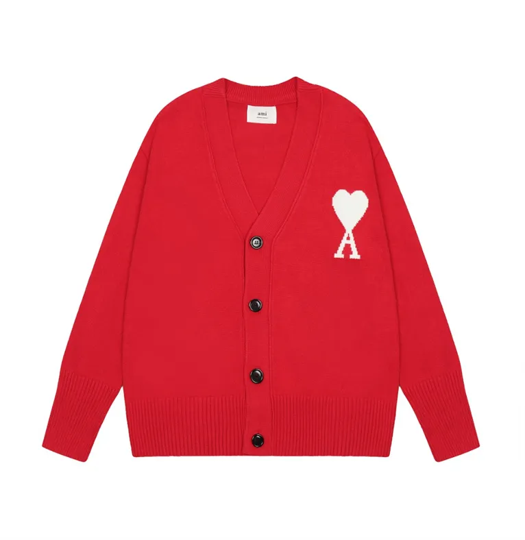 Mode amisweater paris tröja herrar designer stickade skjortor långärmad franska high street broderade en hjärtmönster rund nackstickande män kvinnor är jag #01