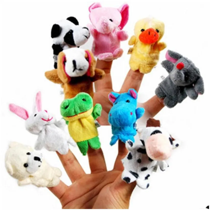 Even mini animal finger Baby Plush Toy Finger Puppets Talking Props 10 animal group Stuffed & Plus Animals Stuffed Animals Toys Gifts