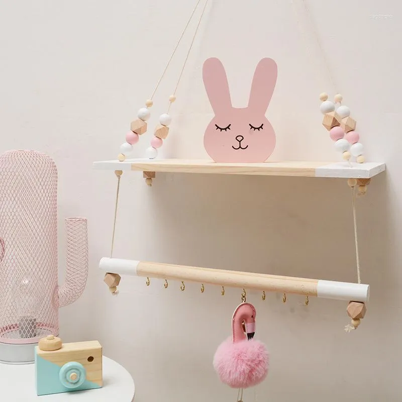 Decoratieve Platen Nordic INS Kinderkamer Decoratie Houten Opbergrek Muur Hangende Plank Voor Kinderen Slaapkamer Decor Planken