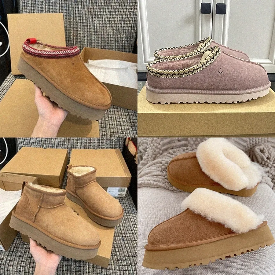 Tasman Australie Tazz Ultra Lies Ug Boot Mini Bottes LI Brown Plateforme Australie Fourrure Chesut Bottes Femmes Neige Rose Bleu Pantoufles D78o #