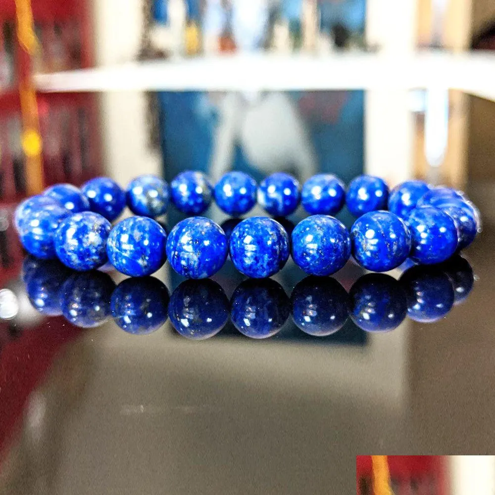 Kralen Mg1148 Nieuw Ontwerp 10 Mm Natuurlijke Lapis Lazi Kralen Armband Voor Mannen Edelsteen Energie Drop Levering Sieraden Armbanden Dhgarden Dhvng