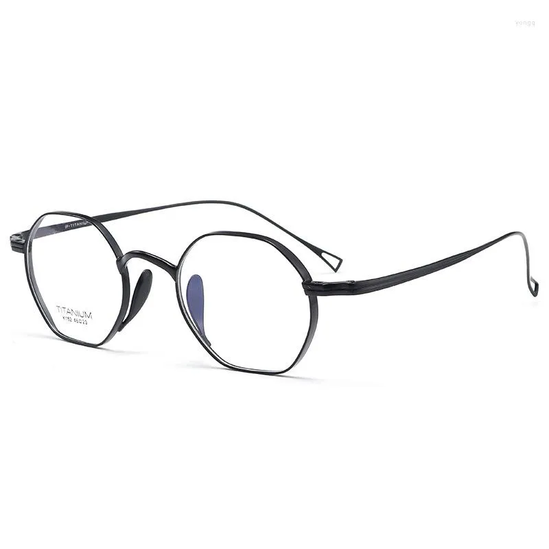 Lunettes de soleil Cadres Design Lunettes pour hommes Irrégulière Légère Vintage Titane Lunettes Myopie Équipé d'une Prescription Optique