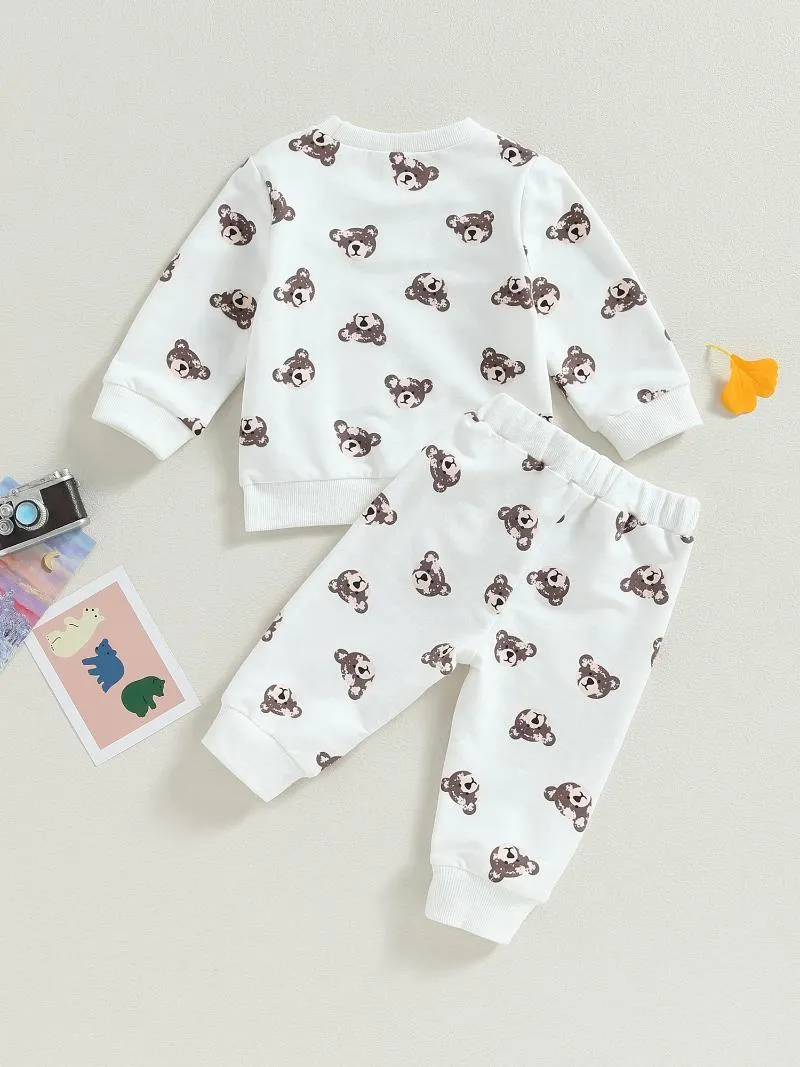 Clothing Sets Adorable Patterned Hoodie And Jogger Set For Stylish Baby Boys Girls - Cozy 2 Piece Outfit Autumn