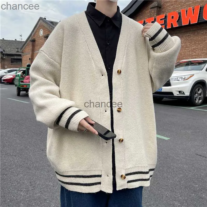 Maglioni Maglioni da uomo 2023 Maglione cardigan retrò britannico coreano Harajuku accademico pullover lavorato a maglia hip hop streetwear maglieria allentata top 230726 HKD230911