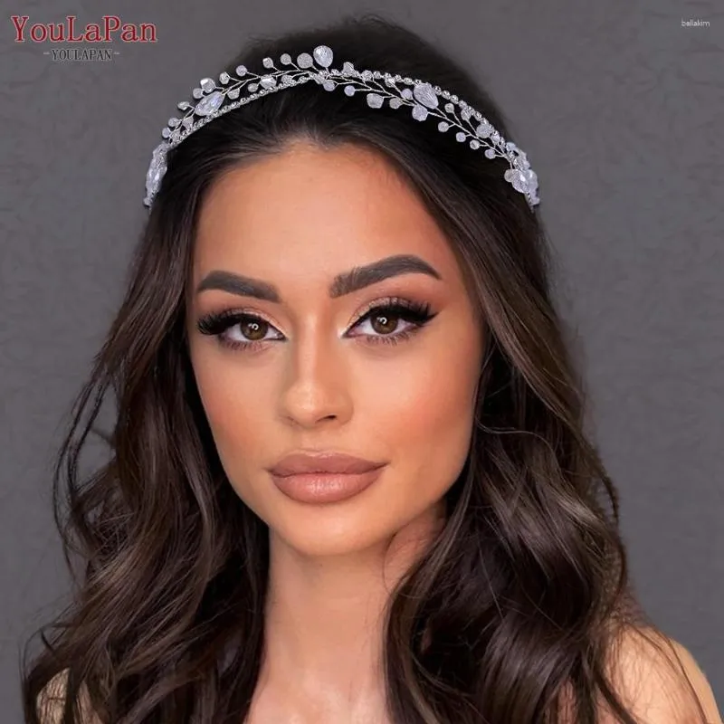 Haar Clips TOPQUEEN Bohemen Bruid Hoofddeksel Crystal Wedding Hoofdbanden Bruidsaccessoires Handgemaakte Vrouw Vine Head Chain HP93