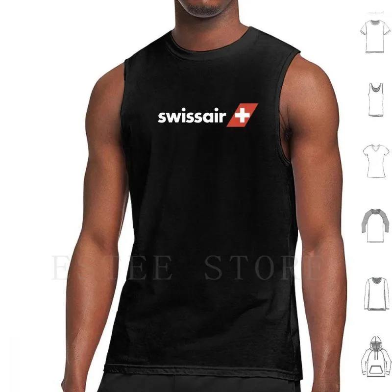 Débardeurs pour hommes Swissair Vest Cotton Airbus Aviation Jet Plane Pilot Captain Cabin Stripes Airways Airplane