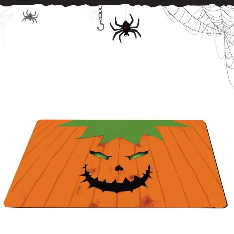 Tappetini da bagno Zerbino zucca di Halloween Tappeto decorativo per porta da pavimento per vacanze Lavabile riutilizzabile Decorazione per tappetino anteriore esterno