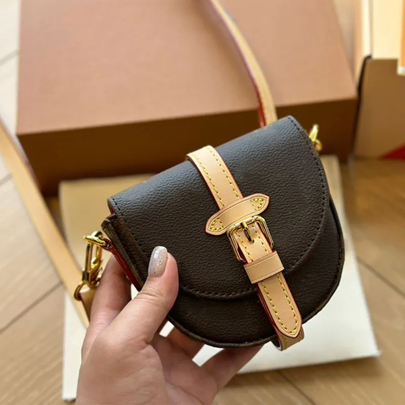 Womens Genuine Leather Crossbody Saddle Bag With Flap And Detachable  Straps, Small Card Holder Purse In Old Flower Pattern From Bagdesigner,  $88.72 | DHgate.Com