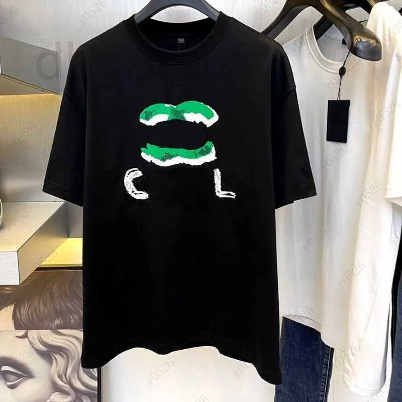 Kvinnors t-shirt designer kvinnor herr paris designer trendiga kläder c bokstav korrekt grafiskt tryck par 100% bomull rund nacke kort ärmskjorta tees toppar