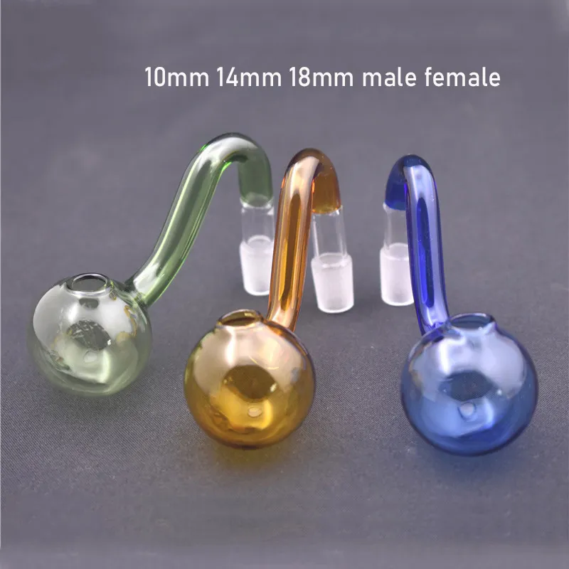 Hot Selling Hookah Glass Oil Burner Pipe 10mm 14mm 18mm Male Female Bend Curve Water Pipes for Dab Oil Rigs Bongs Bowl Smoking Accessories