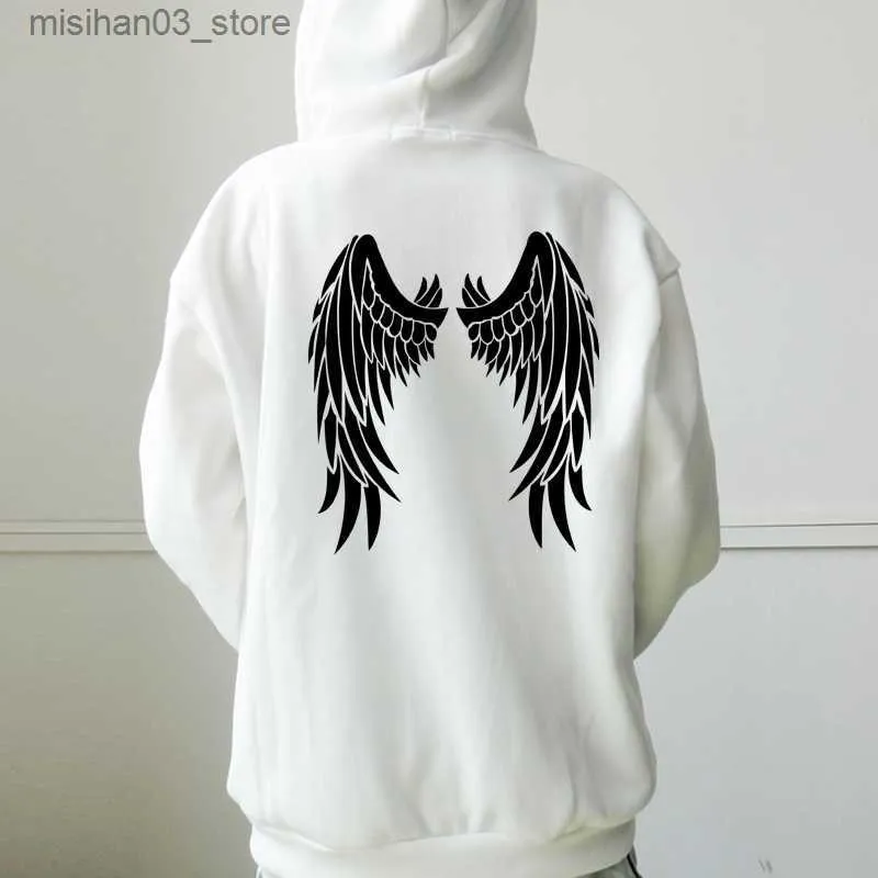 Hoodies dos homens Moletons Street Costume Harajuku Angel Wings Zipper Hoodie Y2K Retro Gótico Super Dalian Hoodie Punk Print Costume Hip Hop Q230911