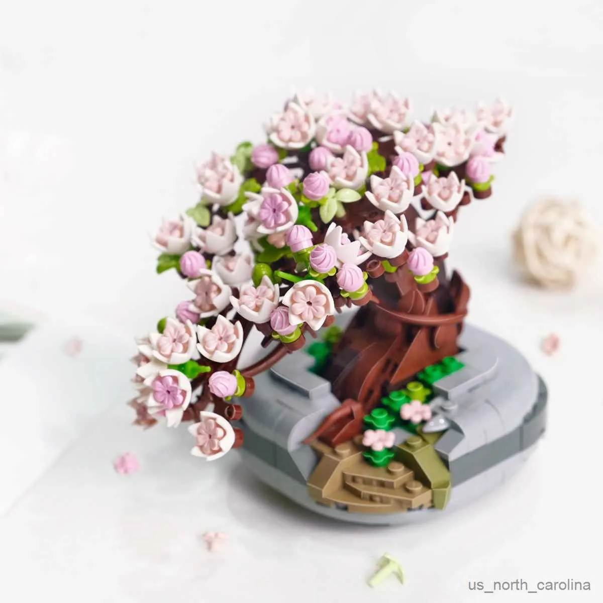 Blocs de construction fleurs de cerisier plantes succulentes en pot Bouquet de fleurs décoration de la maison bricolage jouets d'assemblage R230911