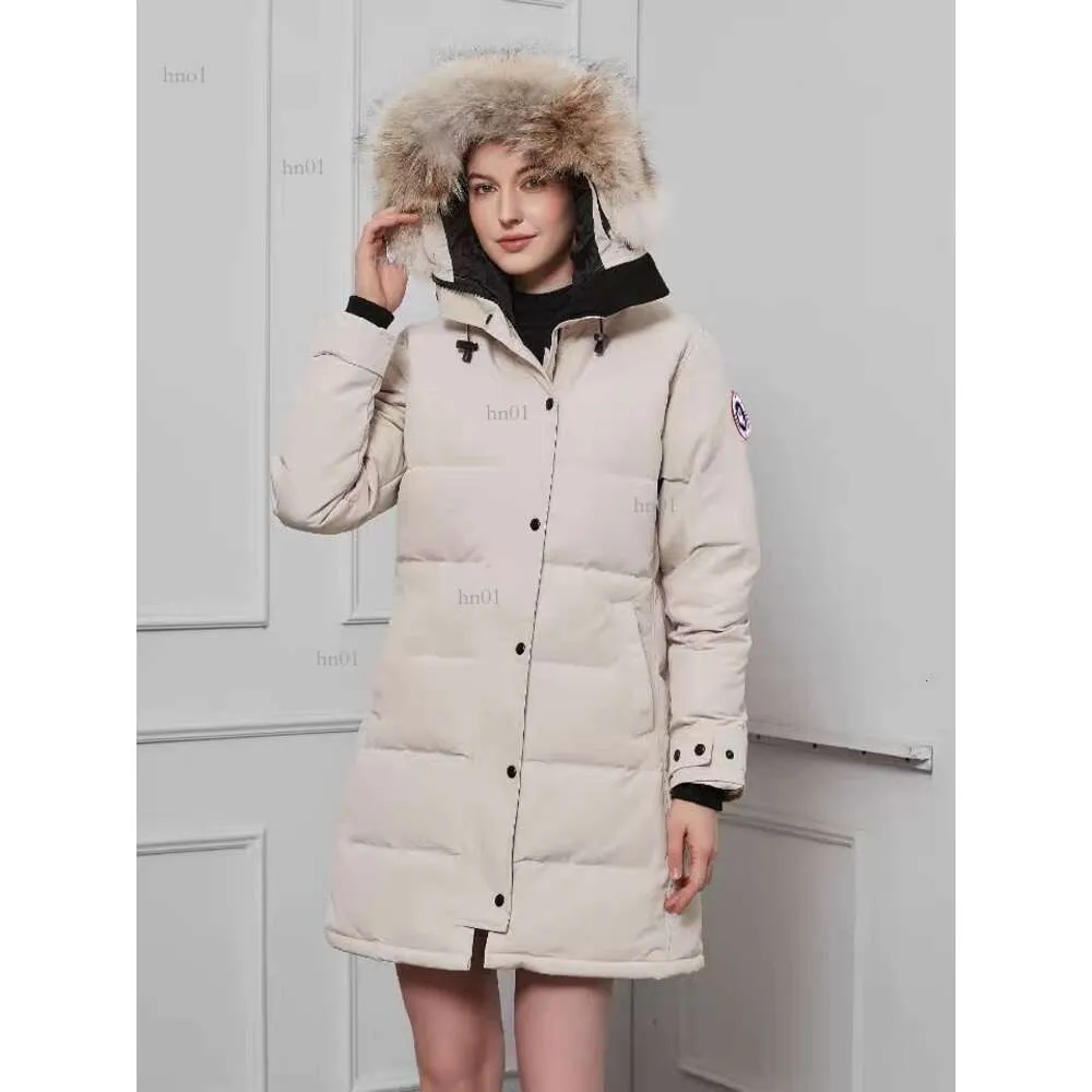 Designer canadense ganso versão de comprimento médio puffer jaqueta feminina para baixo parkas inverno grosso casacos quentes das mulheres à prova de vento streetwear 16
