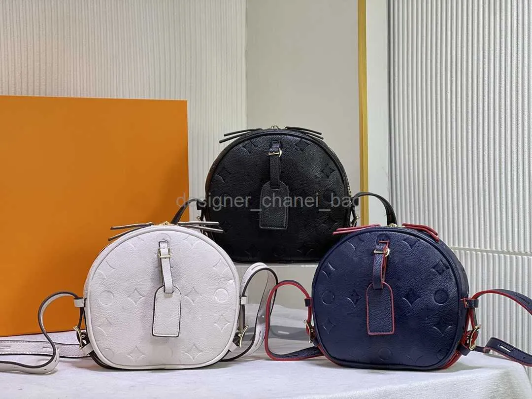 Boite Chapeau Bag M45167 Soul Mm Imprente Full Leather Black Embossed Leather Handbag Wallet Original Cowhide Decorative Canvas Hat Shoulder Bag Crossbodys Bag