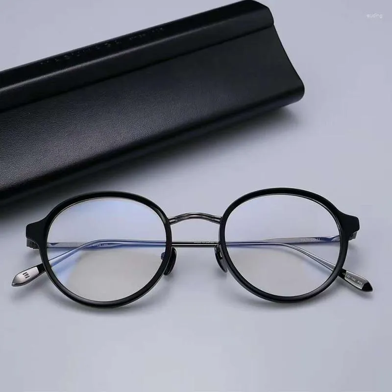 Solglasögon ramar japanska klassiska varumärken ren titanglasögon ram ultralätt kvinnor lyx myopia glasögon män utomhus runda glasögon