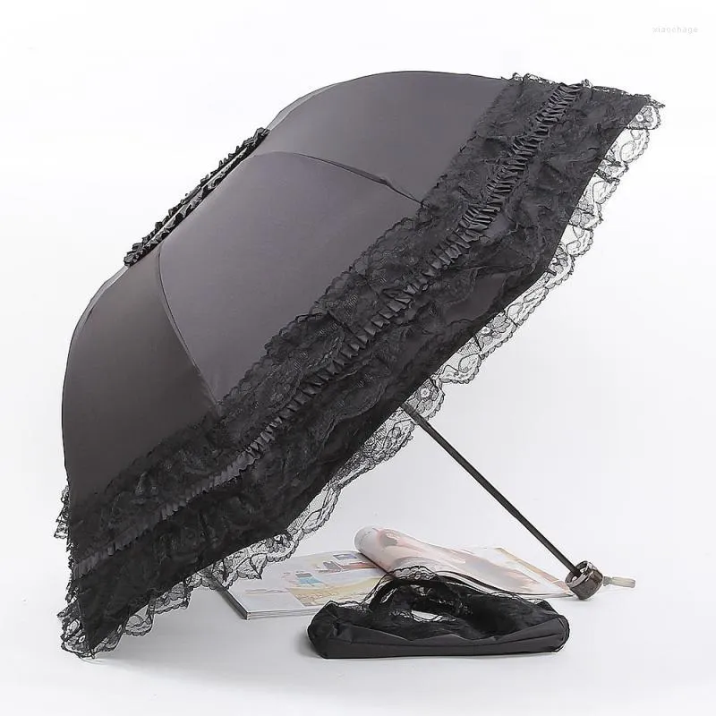 Umbrellas Lace Umbrella 8 Bone Thickening Uv Protection Black Glue (large Outdoor Please Send To Furniture)