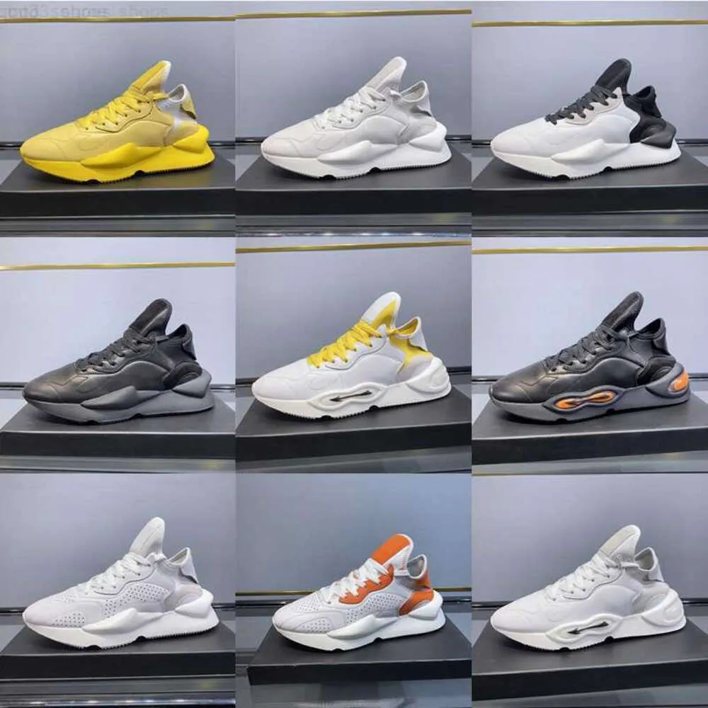 Mens sapatos desinger y3 kaiwa homens de corrida tênis de couro feminino tênis laded up sapatos y3 kusari sapatos esportes ao ar livre tênis altos