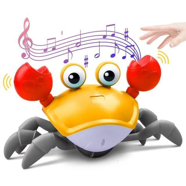 QINGBAO Jouet crabe rampant, jouet interactif pour bébé, jouet amusant pour la danse, la marche, le mouvement sensoriel des crabes avec musique (vert