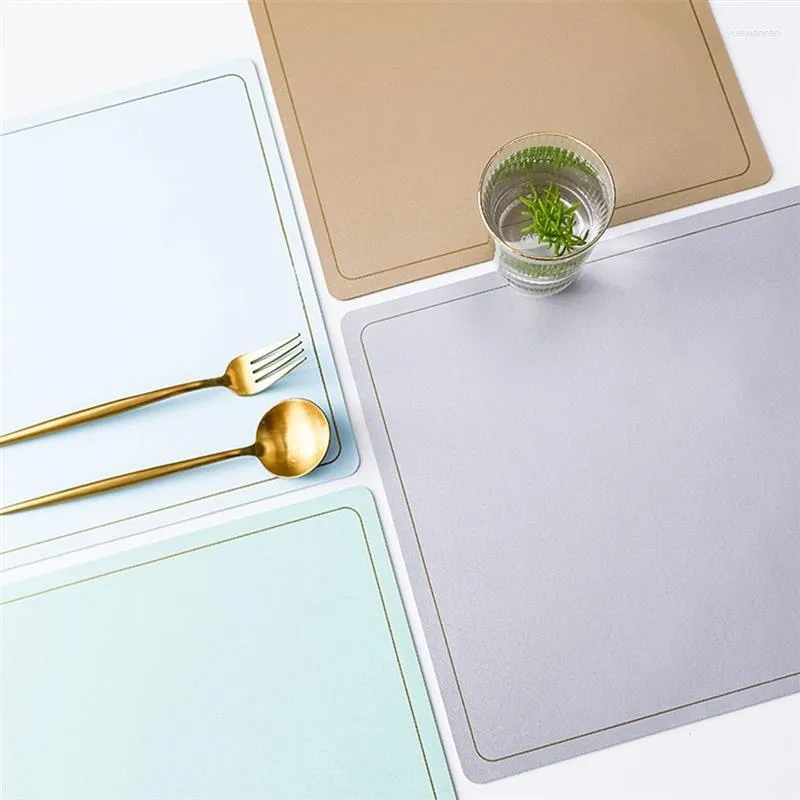 Table Mats Faux Leather Festival Placemat For Dining Heat Insulation Mat Waterproof Rectangle Pad Bowl